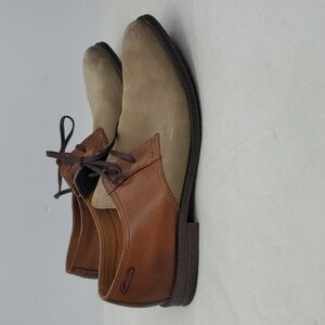 Clarks Hawley Walk Oxfords Wolf Combo Contrasting Leather Tan Brown Mens 8.5